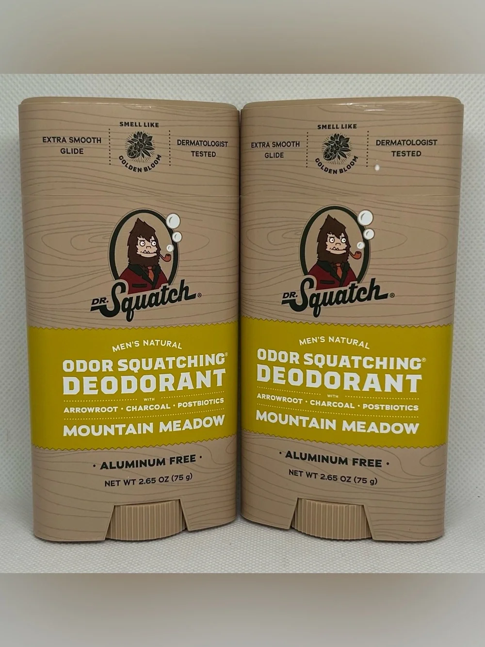 Dr. Squatch Mountain Meadow Men’s Natural Deodorant - Yellow- 2-Pack